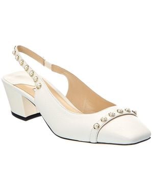 Jimmy Choo Hya 45 Leather Slingback Pump - White