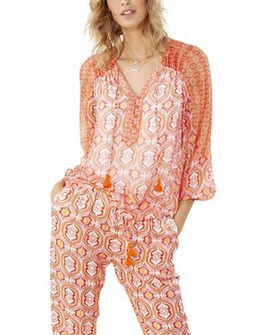 Hale Bob Tie Silk-blend Top - Orange