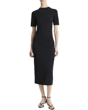 Vince Side Drape Dress - Black