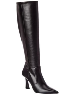 Stuart Weitzman Vinnie Zip Leather Boot 85 - Black