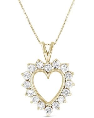 LEVARON 14K 1.50 Ct. Tw. Diamond Heart Pendant - Metallic