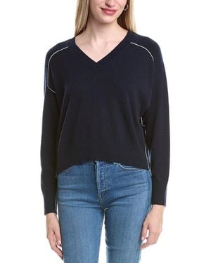 Autumn Cashmere Boxy Crew Back Yoke Cashmere Jumper - Black