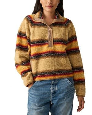 Faherty Fireside Fleece Popover Jacket - Blue