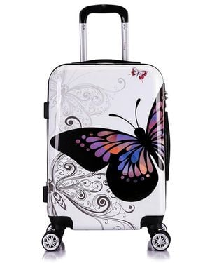 InUSA Prints Lightweight Hardside Spinner 20 Inch - White