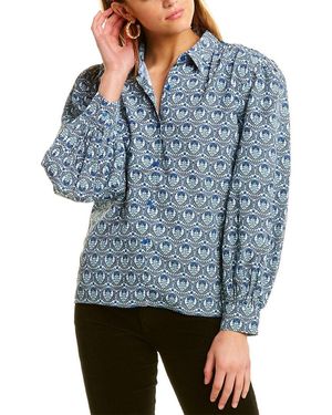 Garrie B Crepe Blouse - Blue