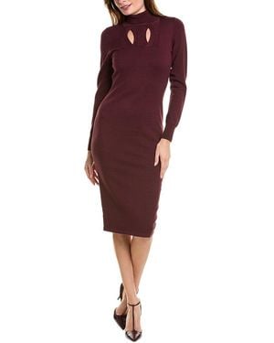 Tahari Geometric Keyhole Sweaterdress - Red