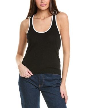 James Perse Linen-Blend Rib Tank - Black