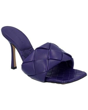 Bottega Veneta Lambskin Leather Lido Mule (Authentic Pre-Loved) - Blue