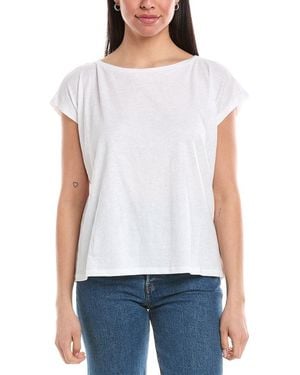 Eileen Fisher Bateau Neck Boxy Top - White