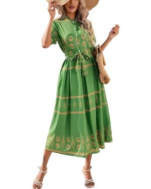 VERA DOLINI Midi Dress - Green