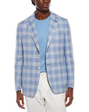 Isaia Wool, Silk, & Linen-Blend Jacket - Blue
