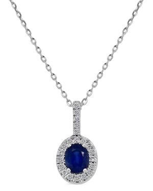 Sabrina Designs 14K 0.55 Ct. Tw. Diamond & Sapphire Oval Pendant - Blue