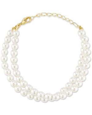 Chloe and Madison Plated Double Row Bracelet - White