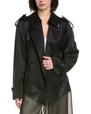 Helmut Lang Scarf Silk Trench Coat - Black