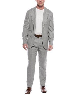 Brunello Cucinelli 2pc Wool & Linen-blend Suit - Grey