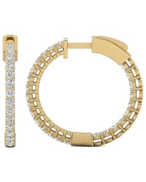 Diana M. Jewels Diana M. Fine Jewelry 14k 1.00 Ct. Tw. Lab Grown Diamond Hoops - Metallic
