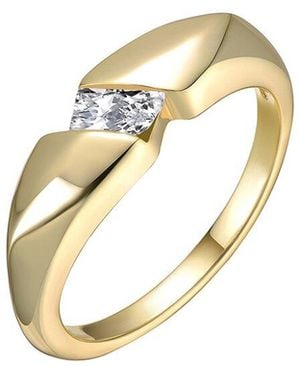 Rachel Glauber 14K Plated Cz Statement Ring - Metallic