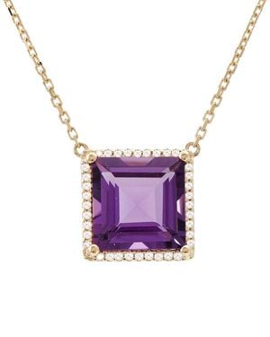 Gemstones 14k 3.21 Ct. Tw. Diamond & Amethyst Necklace - Purple