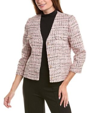 Tahari Maddie Tweed Blazer - Grey