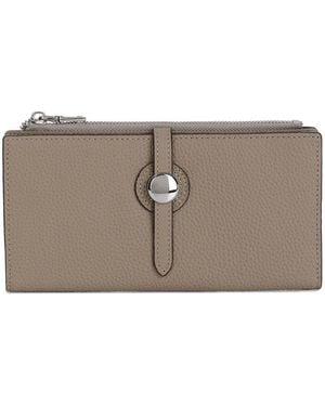 Tiffany & Fred Paris Pebble Leather Wallet - Gray