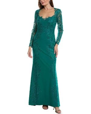 Tadashi Shoji Long Sleeve Maxi Dress - Green