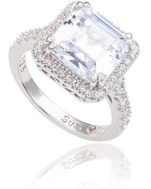 Suzy Levian Silver Cz Ring - White