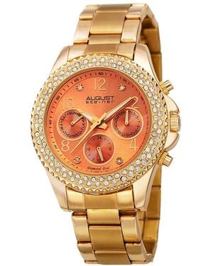 August Steiner Stainless Steel Diamond Watch - Metallic