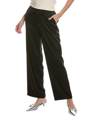 Anne Klein Pocket Satin Wide Leg Trousers - Black