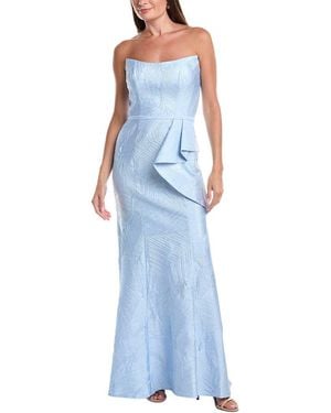 Rene Ruiz Jacquard Column Dress - Blue