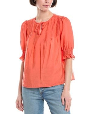 Sam Edelman Marlie Pintuck Blouse - Red