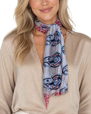 Blue Pacific Paisley Houndstooth Neckerchief - Blue