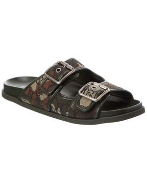 Gucci Gg Canvas & Leather Sandal - Brown