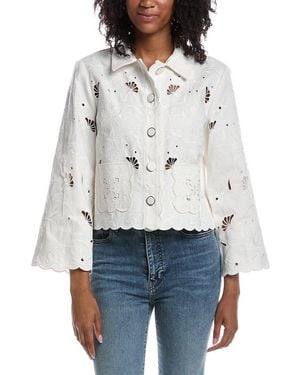 Tahari The Marianna Embroidered Jacket - Gray