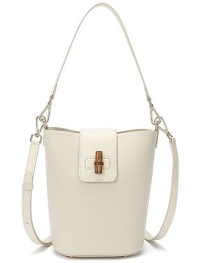 Tiffany & Fred Paris Smooth Leather Shoulder Hobo Bag - White
