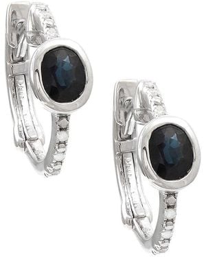 Gemstones 0.87 Ct. Tw. Diamond & Sapphire Earrings - Metallic