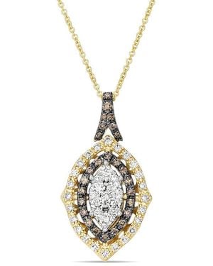Le Vian Le Vian Chocolate Composite 14k 0.84 Ct. Tw. Diamond Drop Pendant Necklace - Metallic