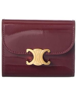 Celine Troimphe Small Patent Wallet - Purple