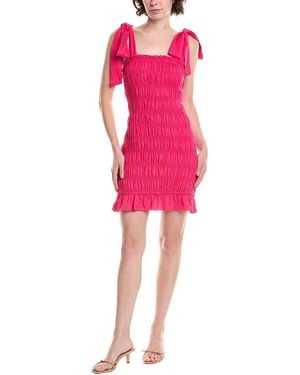 Endless Rose Bow Linen-Blend Mini Dress - Pink