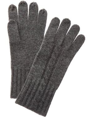 Sofiacashmere Sofiacashmere Classic Cable Cashmere Gloves - Grey