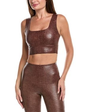 Commando Animal Square Neck Crop Top - Brown