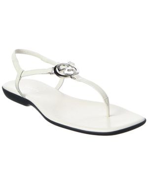 Gucci Interlocking G Patent Sandal - White