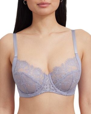 Skarlett Blue Entice Lace Full Coverage Side Support Balconette Bra - Purple