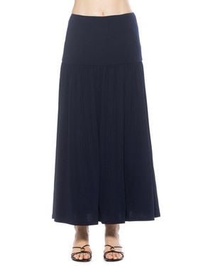 Alexia Admor Aven Dropped Waist Long Skirt - Blue