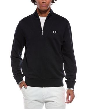 Fred Perry 1/4-Zip Mock Sweatshirt - Black