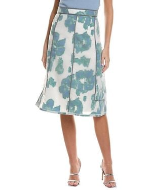 3.1 Phillip Lim Fil Coupe Abstract Daisy Silk-blend Midi Skirt - Blue