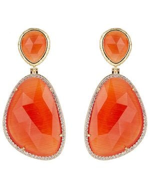 Eye Candy LA The Luxe Collection 14k Plated Chilli Onyx Earrings - Orange