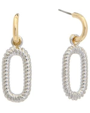 Juvell 18k Plated Cz Drop Link Earrings - Metallic