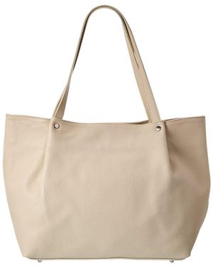 Italian Leather Top Handle Tote - Natural