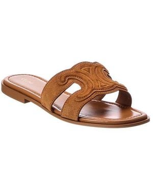 Celine Marina Triomphe Suede Sandal - White
