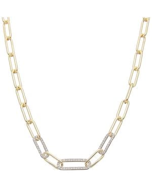Juvell 18k Two-tone Plated Twisted Cable Necklace - Metallic